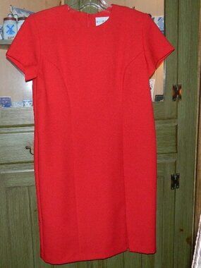 Womens Vintage BEDFORD FAIR LIFESTYLES Red Dress Size 8P Petite 1990s